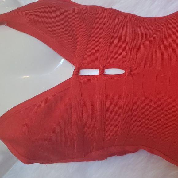 GUESS Marciano Red Open Back Bandage Dress - Size XS / XXS, 00 - Picture 5 of 6